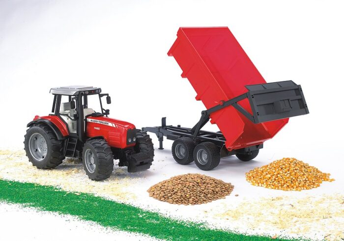 BRUDER Massey Ferguson 7480 with tipping trailer - Image 2