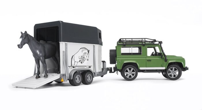 BRUDER Land Rover Defender with horse trailer