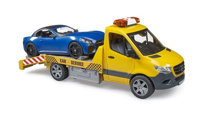 BRUDER MB Sprinter car transporter with light &amp