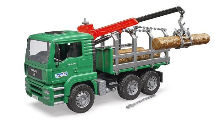 BRUDER MAN Timber truck with loading crane - Image 2