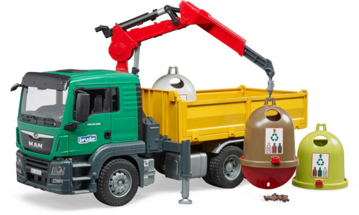MAN TGS Truck with 3 Glass Recycling Containers an - Image 2