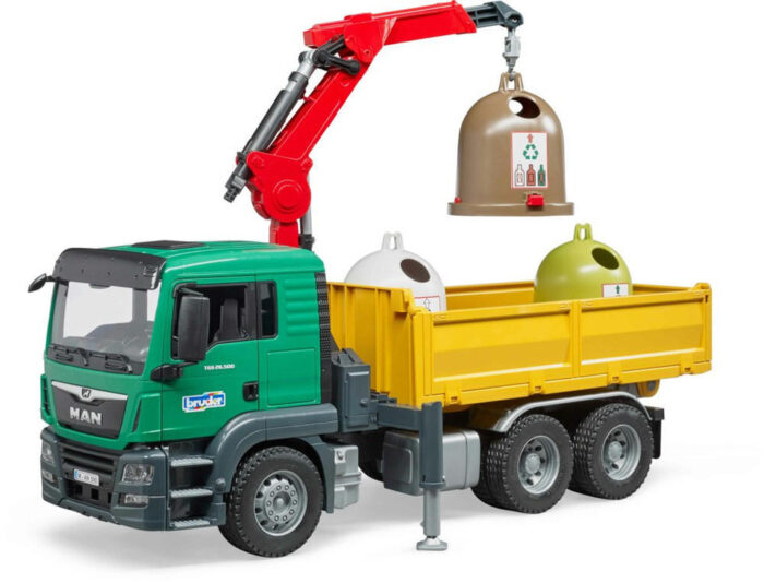MAN TGS Truck with 3 Glass Recycling Containers an