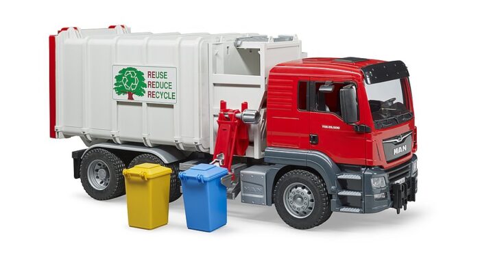 BRUDER MAN TGS Side loading garbage truck
