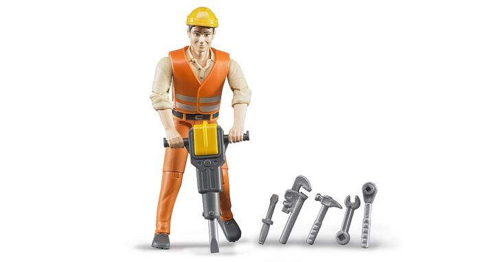 BRUDER BWORLD Construction worker with accessories