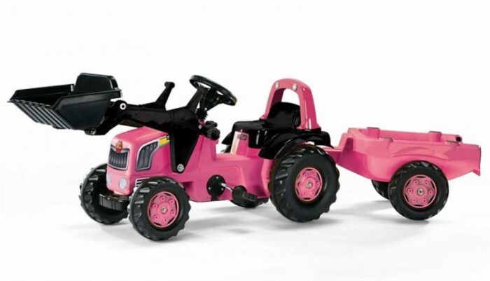 ROLLY Rolly Kid Pink Tractor loader and trailer