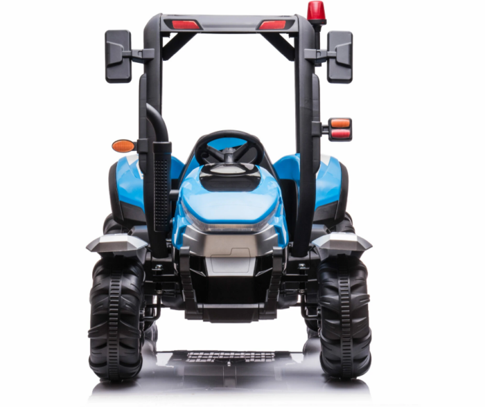 Kids Blue Ride On Tractor 24v With Trailer - Image 3