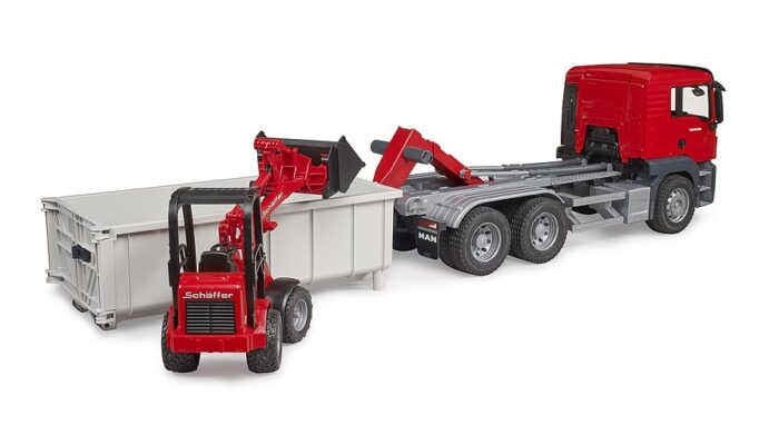 BRUDER MAN TGS truck with roll-off container and S - Image 2