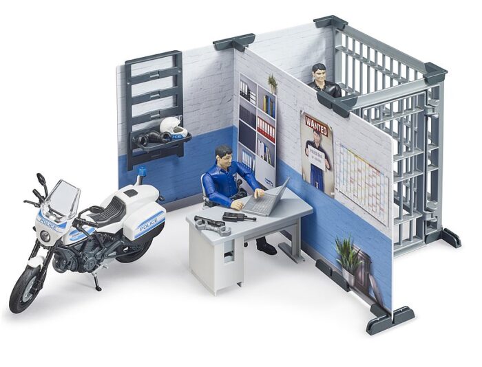 BRUDER bworld police station with police motorcycl - Image 2