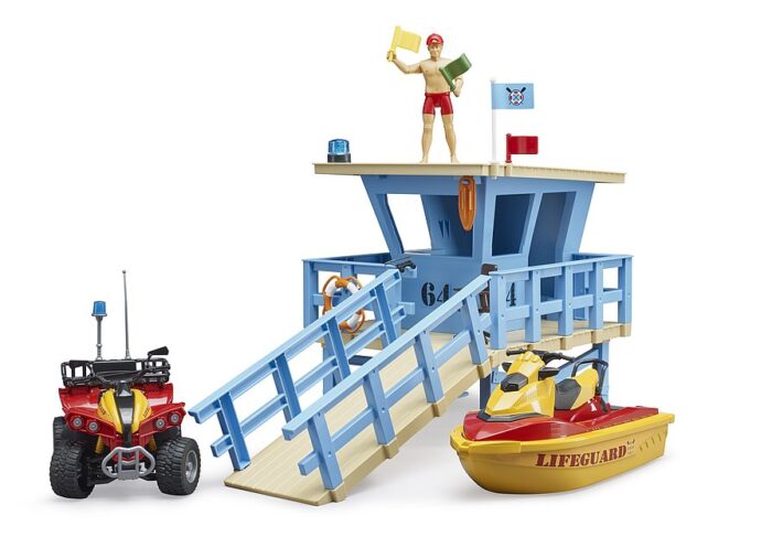BRUDER bworld lifeguard station with quad bike and - Image 2