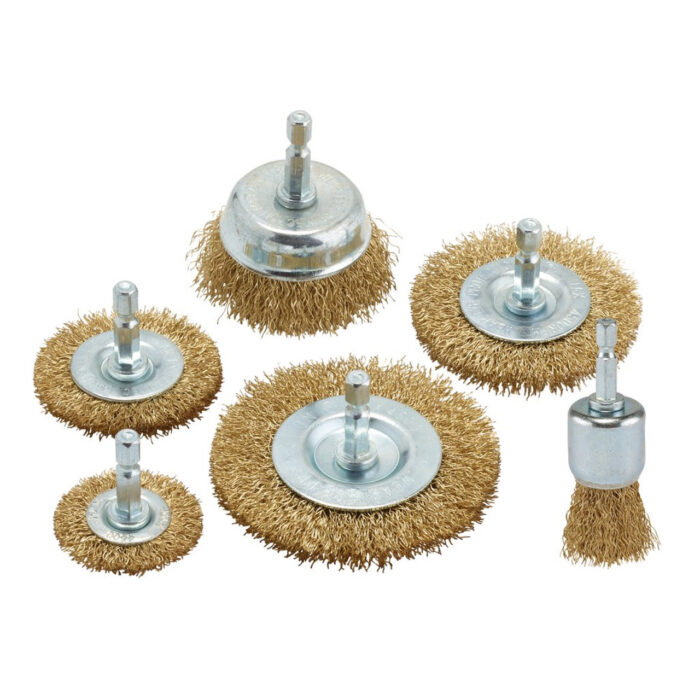Brassed Wire Brush Set 6PCES